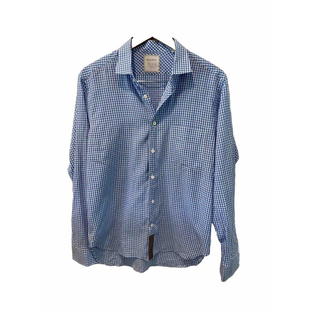 Billy Reid Dress Shirt Set of 2 Long Sleeve Check Spread Collar Men's Size M